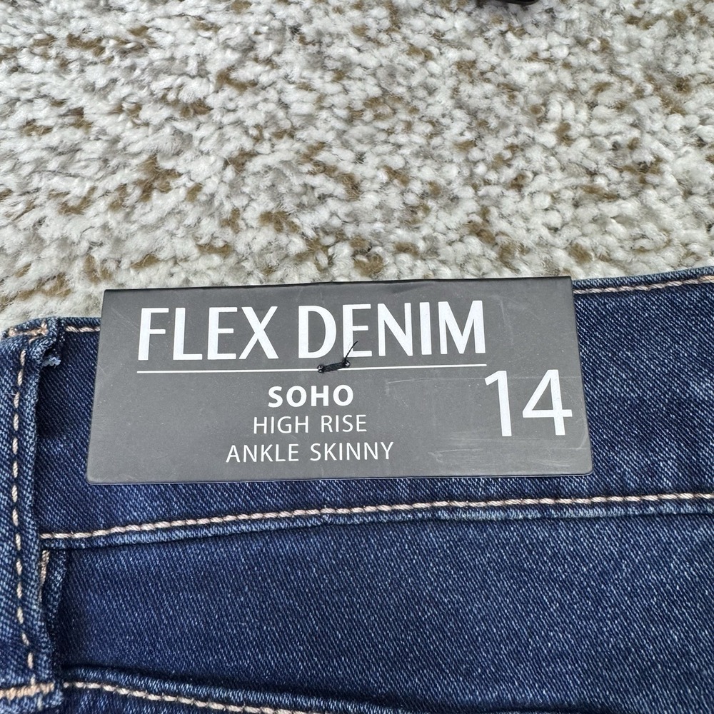 NEW Nicole Miller Soho High Rise Ankle Skinny jeans Women's Size 14 Flex Denim - Picture 9 of 14
